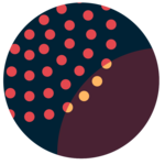 Brown circle with orange and yellow dots