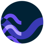 Purple circle with lighter purple waves