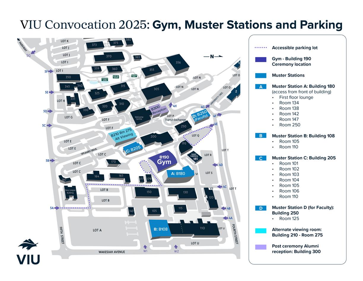 Map showing VIU accessibility routes