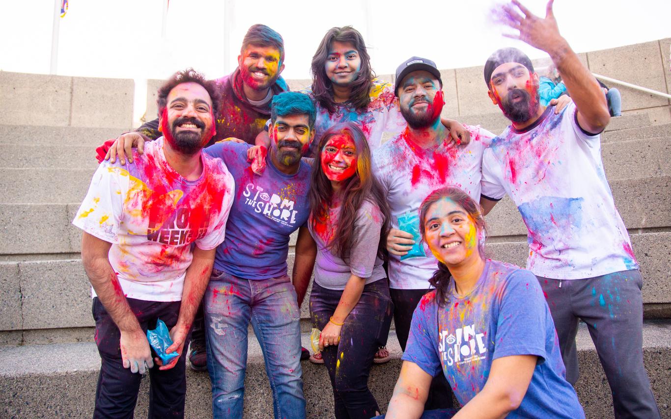 Students at VIU MBA Holi Celebration 2023